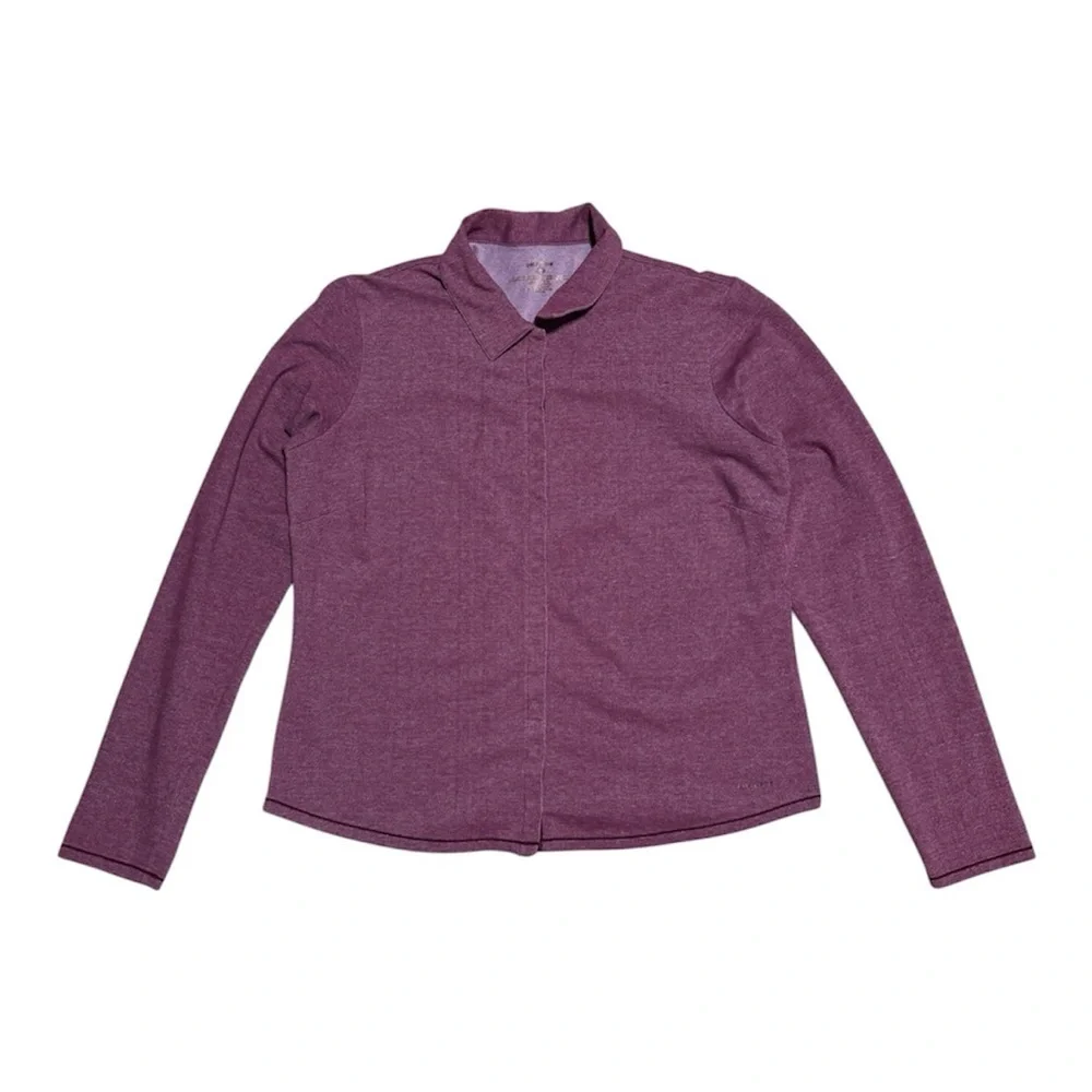 069 PATAGONIA Women’s Organic Cotton Henley Long Sleeve Shirt - Purple, Large - Picture 3 of 8